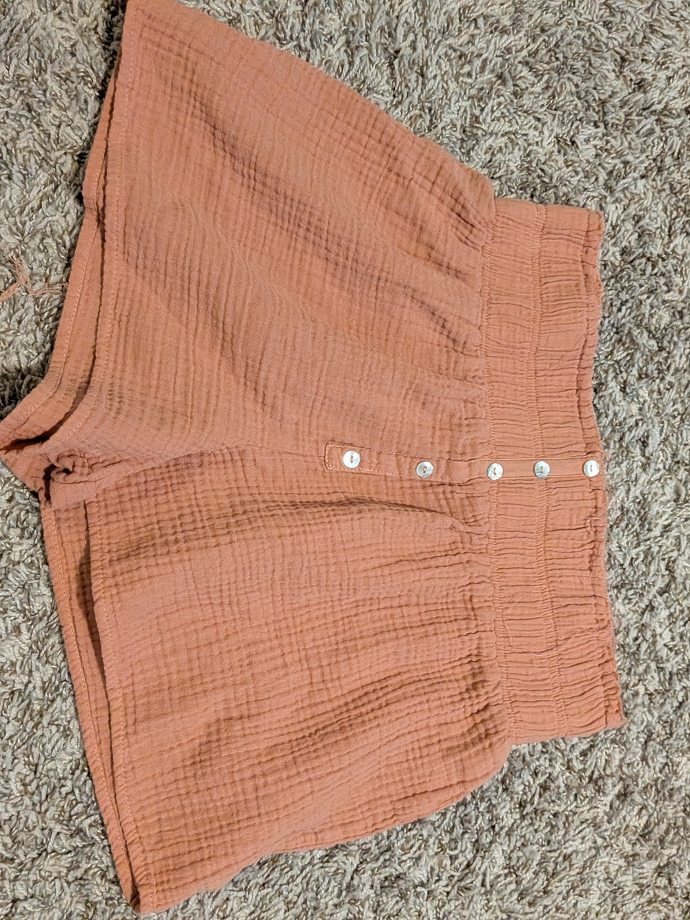 Mi Amore High-Waist Button Front Shorts - Peach 🍑